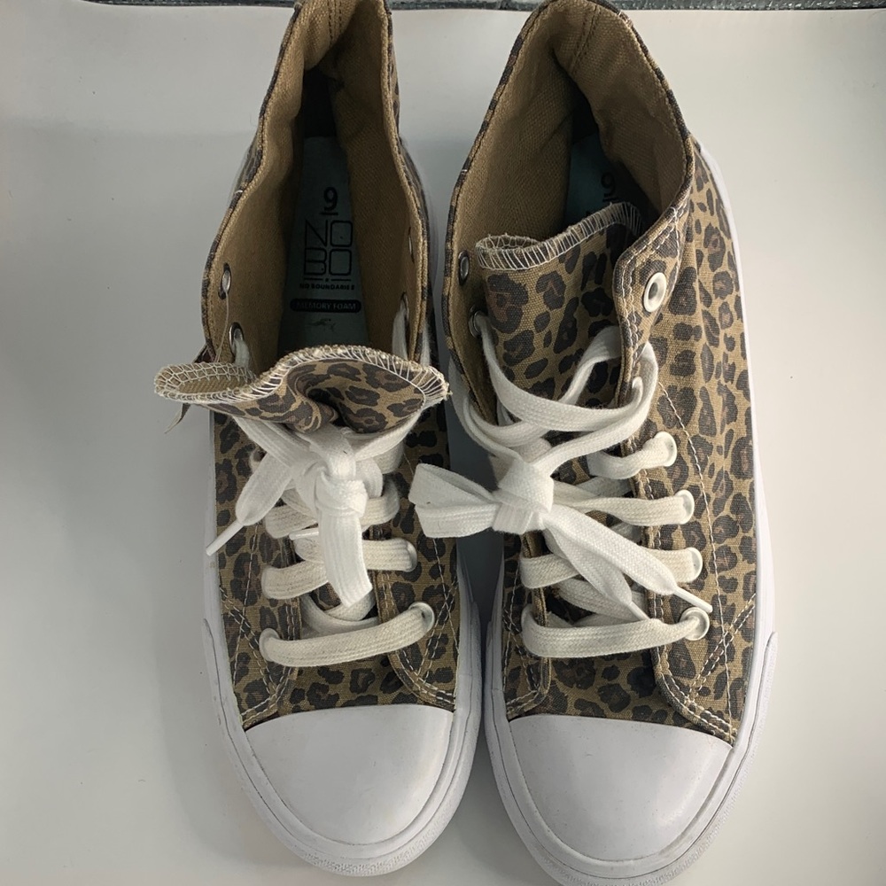No Boundaries Leopard Print High-Top Sneakers